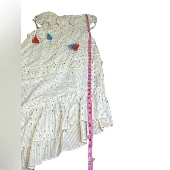 Red Carter Anthropologie Strapless Ruffled Asymmetrical Dress women’s Size L - Picture 15 of 16